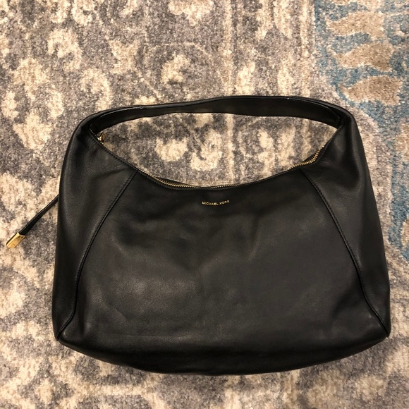 Michael Kors Black Leather Shoulder Bag - MK Purse - Picture 1 of 8